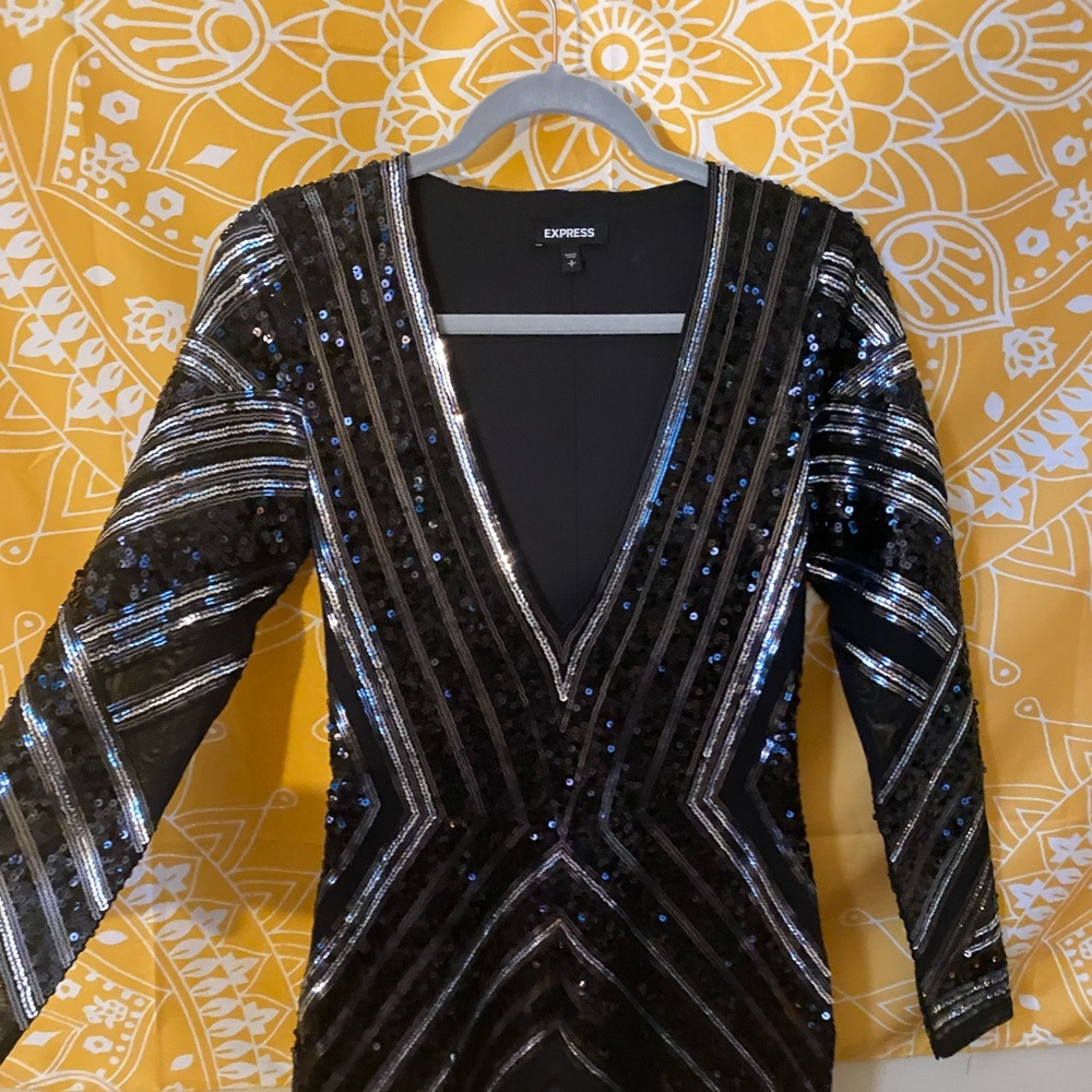 Black ,silver and gray with sheer , sparkly shawl